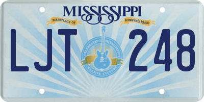 MS license plate LJT248