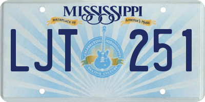 MS license plate LJT251