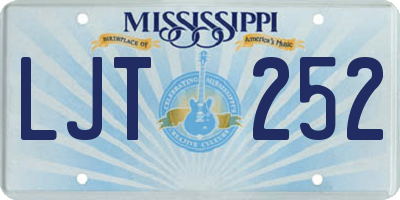 MS license plate LJT252