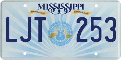 MS license plate LJT253