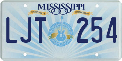 MS license plate LJT254