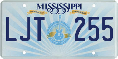 MS license plate LJT255