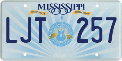 MS license plate LJT257