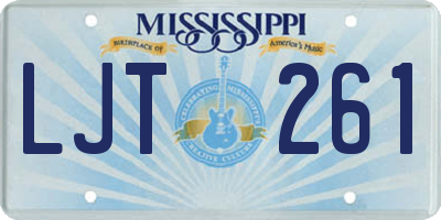 MS license plate LJT261