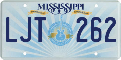 MS license plate LJT262