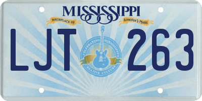 MS license plate LJT263