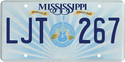 MS license plate LJT267