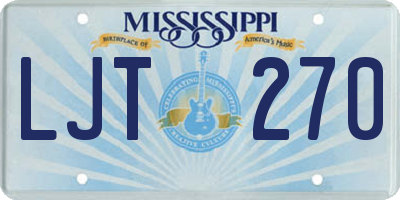 MS license plate LJT270