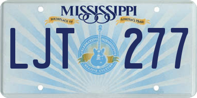 MS license plate LJT277