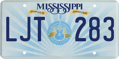 MS license plate LJT283