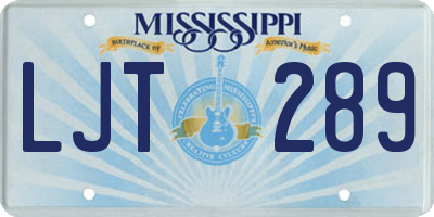 MS license plate LJT289