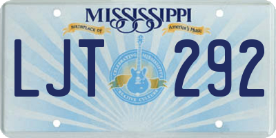 MS license plate LJT292