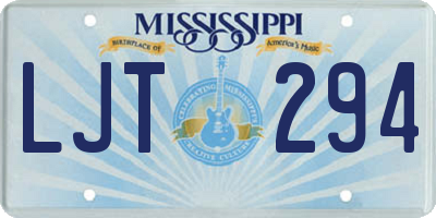 MS license plate LJT294