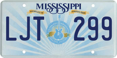 MS license plate LJT299