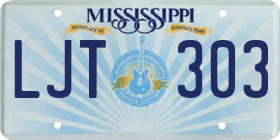 MS license plate LJT303