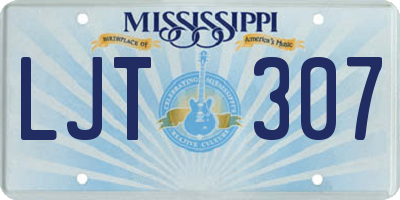 MS license plate LJT307