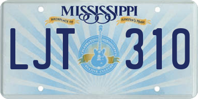 MS license plate LJT310