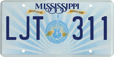 MS license plate LJT311