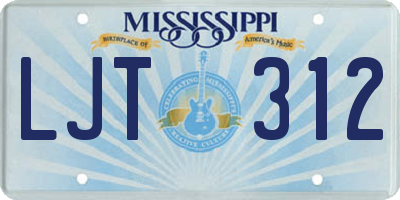 MS license plate LJT312