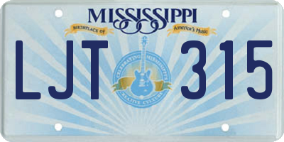 MS license plate LJT315