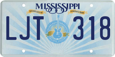 MS license plate LJT318