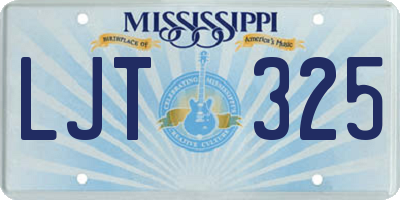 MS license plate LJT325