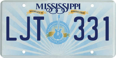MS license plate LJT331