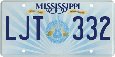 MS license plate LJT332