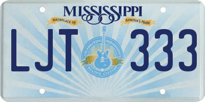 MS license plate LJT333