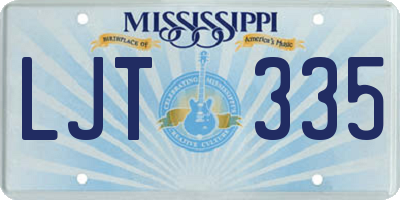 MS license plate LJT335