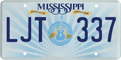 MS license plate LJT337