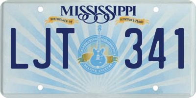 MS license plate LJT341