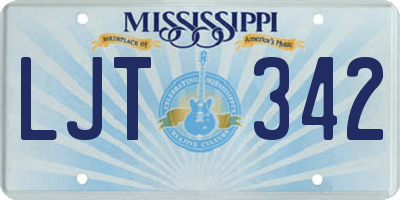 MS license plate LJT342