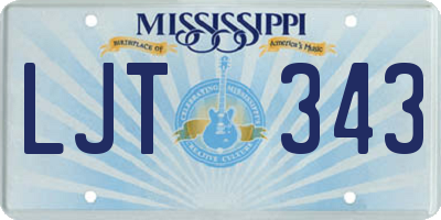 MS license plate LJT343