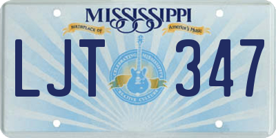 MS license plate LJT347