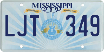 MS license plate LJT349