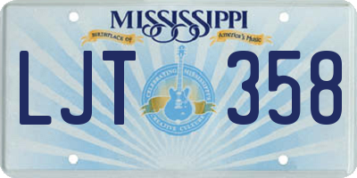 MS license plate LJT358
