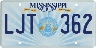 MS license plate LJT362