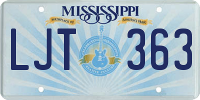 MS license plate LJT363