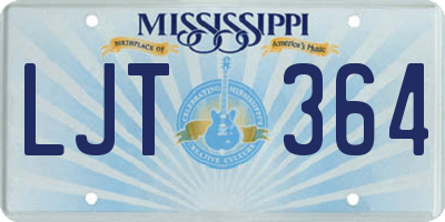 MS license plate LJT364