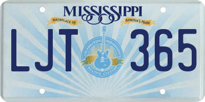 MS license plate LJT365