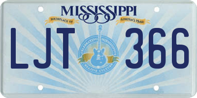 MS license plate LJT366