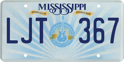 MS license plate LJT367