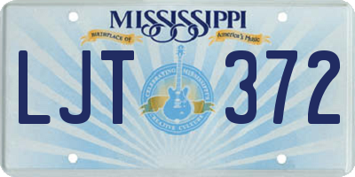 MS license plate LJT372