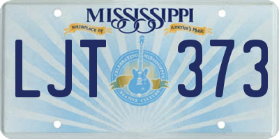 MS license plate LJT373
