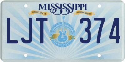 MS license plate LJT374