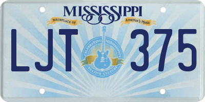 MS license plate LJT375