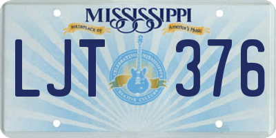MS license plate LJT376