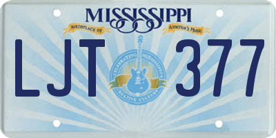 MS license plate LJT377