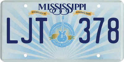 MS license plate LJT378